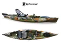Kayak Idrofin 370 Big Mama Kayak Con Sistema Di Pedali A Pinne + Timone + 2 Gavoni + 5 Portacanne + Seggiolino + Pagaia col. MILITARY