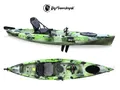 Kayak Idrofin 370 Big Mama Kayak Con Sistema Di Pedali A Pinne + Timone + 2 Gavoni + 5 Portacanne + Seggiolino + Pagaia - JUNGLE