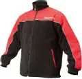 Giacca in PILE con rinforzi - fodera - zip lunga - colore nero e rosso