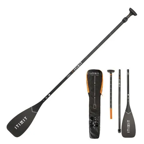 900 Adjustable and Detachable Carbon Stand-Up Paddle Paddle 170-210 cm - Black