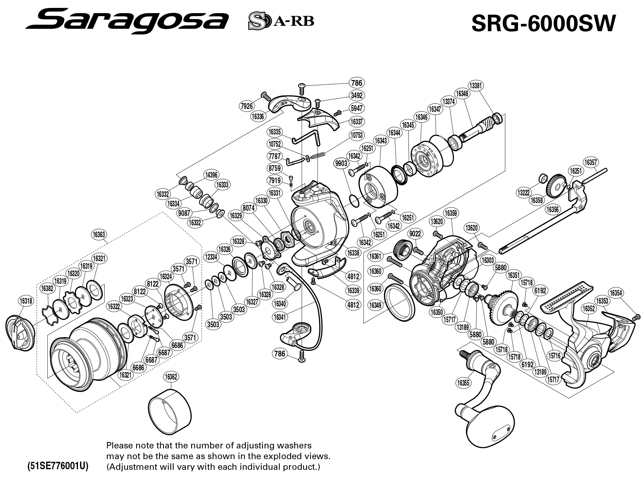 Ricambi Shimano: SARAGOSA SW - SRG6000SW