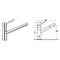 Miscelatore ceramico girevole Diana, getto orientabile, collo lungo per lavelli cucina
