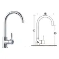Miscelatore ceramico girevole Diana per lavello cucina