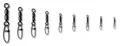 HIGH SPEED DOUBLE ROLLING SWIVELS WITH INSURANCE SNAP BLACK