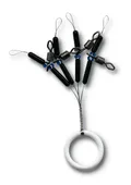 DIAMOND IMPRESSED ROLLING SWIVELS WITH GREEN BEADS AND STICK RUB